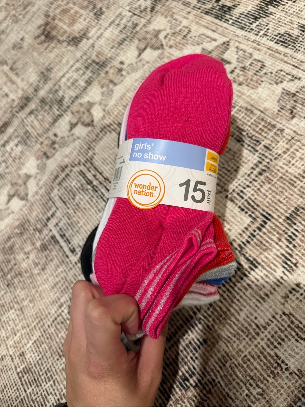 wonder nation Girls' No-Show Socks - Hot Pink & Assorted